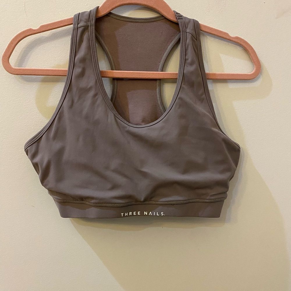 Three Nails Sports Bra Gray Women Size L